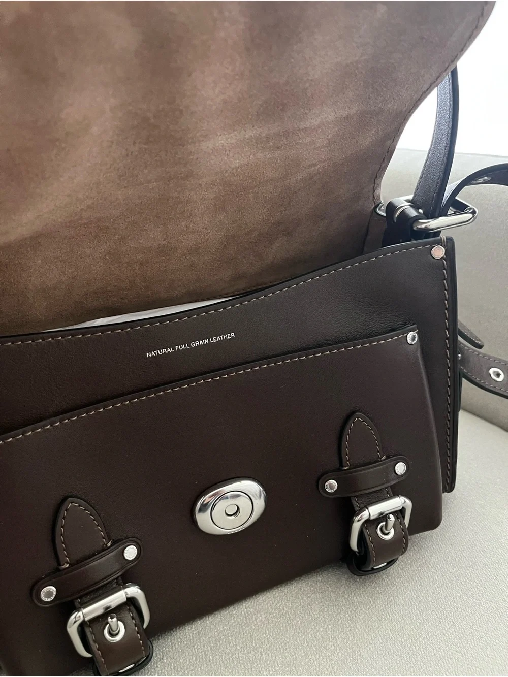 Coach Western Tabby Maple Dark Brown Leather Shoulder Bag with Silver 'C' - Picture 4 of 9